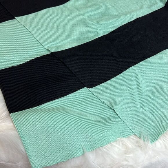Dance & Marvel Rayon Sweater Skirt Foam Green Black Stripped M/L C17 - Picture 5 of 7